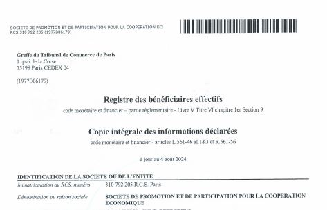 Registre des beneficiaires effectifs de Proparco