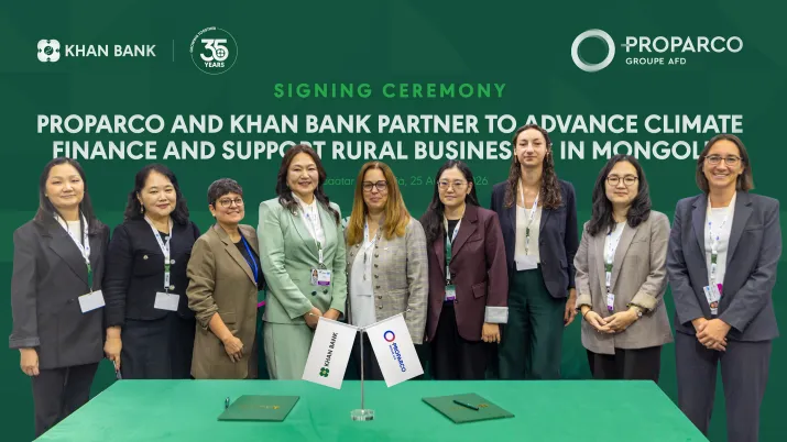 Signing ceremony Proparco and Khan Bank, on the sidelines of UNCCD COP17 in Ulaanbaatar