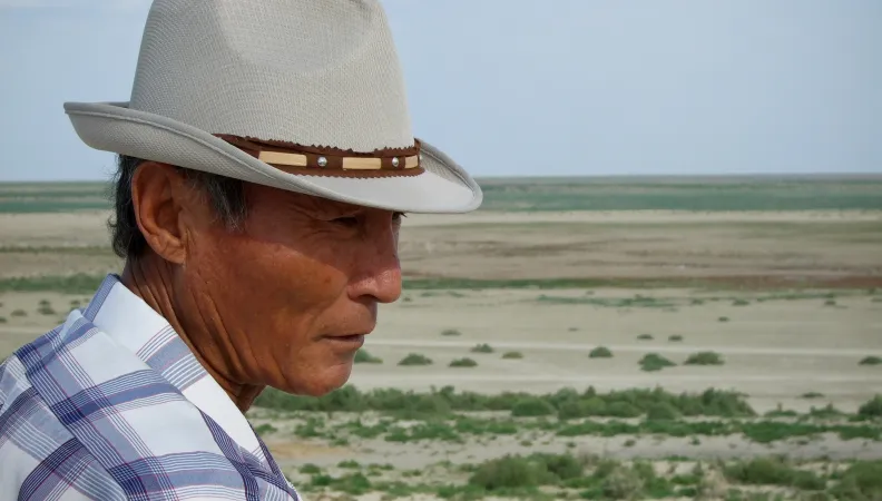 Fisherman with hat, Kazakhstan
