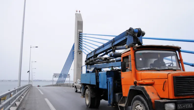 New bridge near Rades industrial zone. Tunisia.