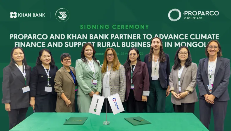 Signing ceremony Proparco and Khan Bank, on the sidelines of UNCCD COP17 in Ulaanbaatar