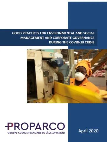 GOOD PRACTICES FOR ENVIRONMENTAL AND SOCIAL MANAGEMENT AND CORPORATE GOVERNANCE DURING THE COVID-19 CRISIS